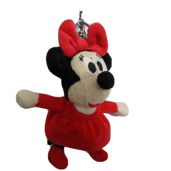 Disney Minnie Mouse 7" x 5" Plush Keychain Backpack Clipon Bag Charm - Picture 1 of 7